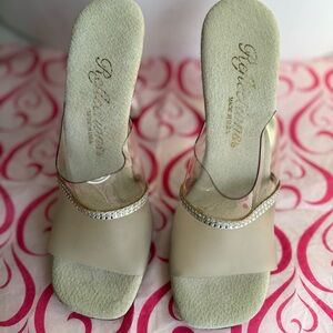 Reflection made in USA in clear slip on high heels